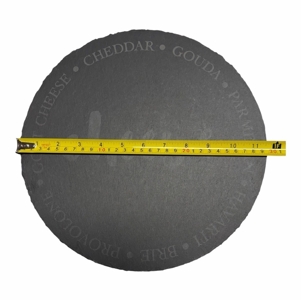Round Slate Lightly Engraved Cheese Board - Picture 2 of 2
